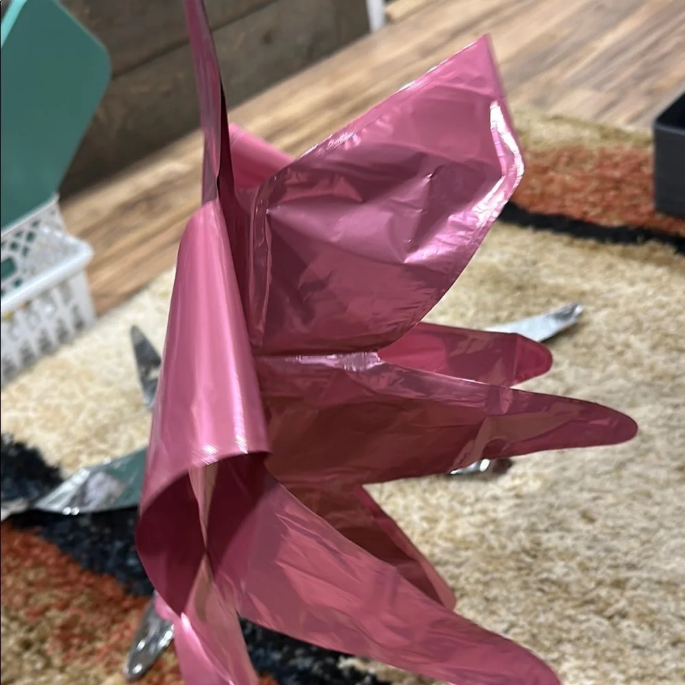 Balloons Qty 2 Pink & Silver Star-Shaped Party Balloons Birthday Decoration NWOT